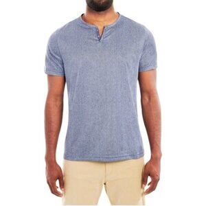 Con.Struct Short Sleeve Blue Henley Shirt Size XL